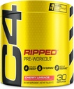 Cellucor C4 Ripped Pre Workout Powder for Energy, Beta Alanine, Sugar Free Energy Supplement Fortræning for mænd og kvinder - 150mg Koffein + Kreatine- Free - Cherry Lemonade - 30 Servere