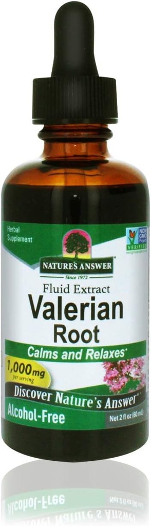 Nature's Answer Valerian Root 2 Ounce Extract - Alcohol-Free, Gluten Free, Kosher, Non-GMO, Made in USA - Calming & Relaxation Support - Valerian Root for Sleep, Rest Aid