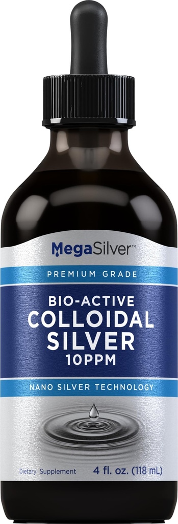 Piping Rock Colloidal Silver Liquid Drops • 124; 10 ppm - 124; 4 oz • 124; Bio Active Premium Grade • 124; Nano Silver Technology • 124; Non- GMO, Gluten Free