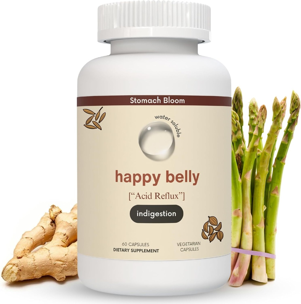 Acid & Indigestion Relief, Safe Antacid Alternative for Occasional Acid Reflux & Heartburn, Ginger, Curcumin, Spearmint & More – Phd Doctor-Formulated & Clincially-Studied - 30 Servings