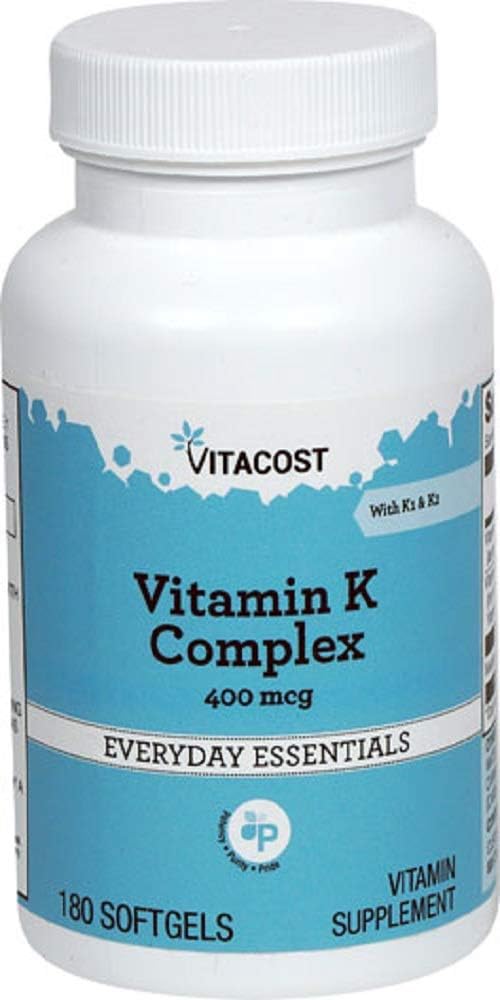 Vitacost vitamin K Kompleks med K1 & K2- 400 mcg - 180 Softgels