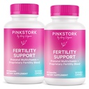 Pink Stork Fertilitet Kosttilskud til kvinder - Prenatal Multivitamin med ovulation, Conception, & Hormone Balance Support - 17 Vitamin & Inositol, Ashwagandha, & Vitex - 120 Kapsler