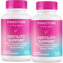 Pink Stork Fertilitet Kosttilskud til kvinder - Prenatal Multivitamin med ovulation, Conception, & Hormone Balance Support - 17 Vitamin & Inositol, Ashwagandha, & Vitex - 120 Kapsler
