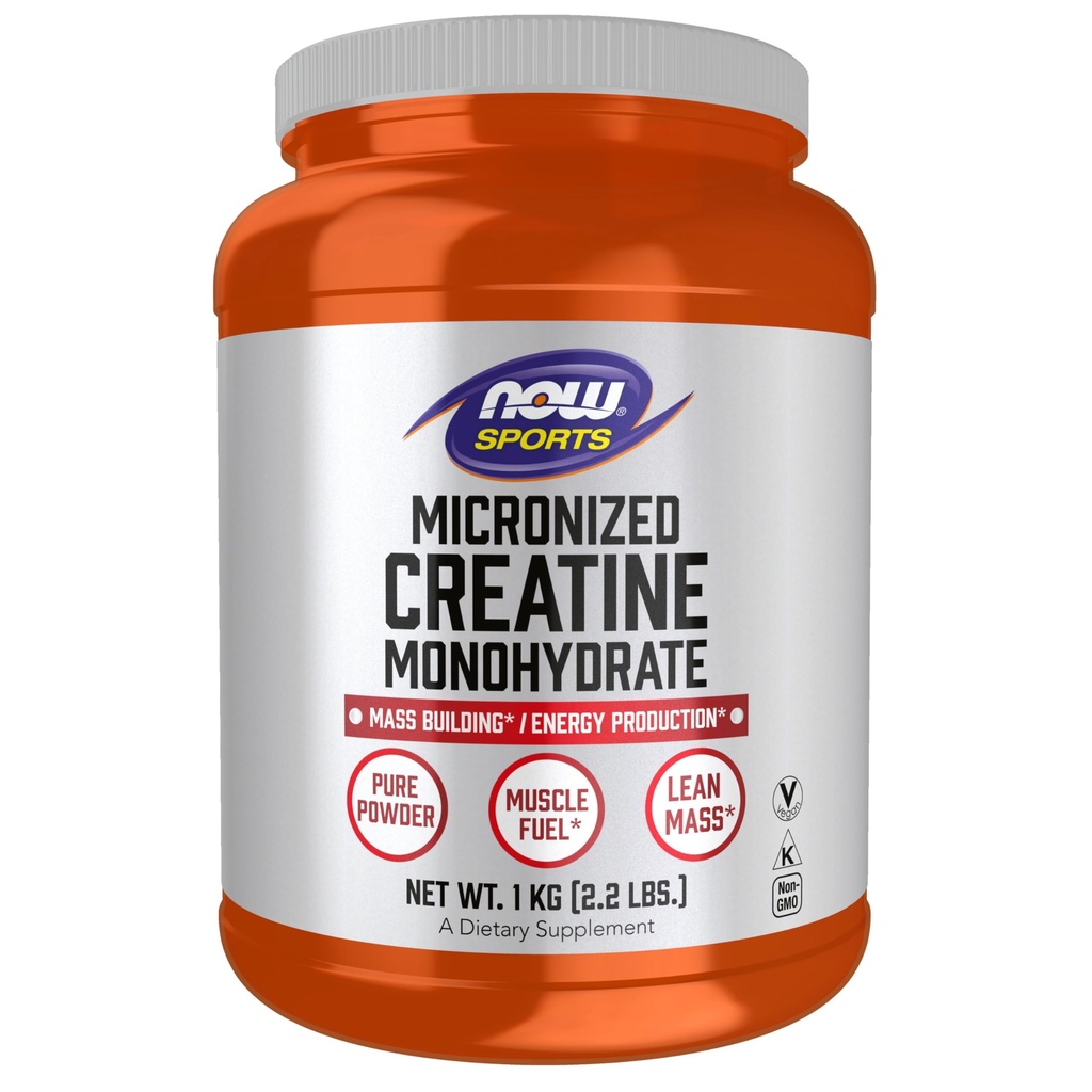 Now Sports Nutrition, Mikroniseret Creatin Powder 500 g, Mass Building * / Energy Production *, 1 kg.