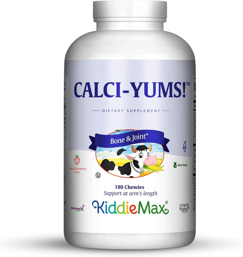 Maxi Health KidieMax Calcium - CalciYum! - Smaget - Animal Shaped Chewies - Kosher (180 Greve)