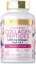 Carlyle Collagen Peptides with Vitamin C | 6000mg | 120 Caplets | Grass Fed Type II & III | Beauty Formula | Non-GMO, Gluten Free Supplement