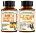 Quercetin med bromelain og gurkemeje & Glucosamine Chondroitin MSM og gurkemeje fælles supporttillæg