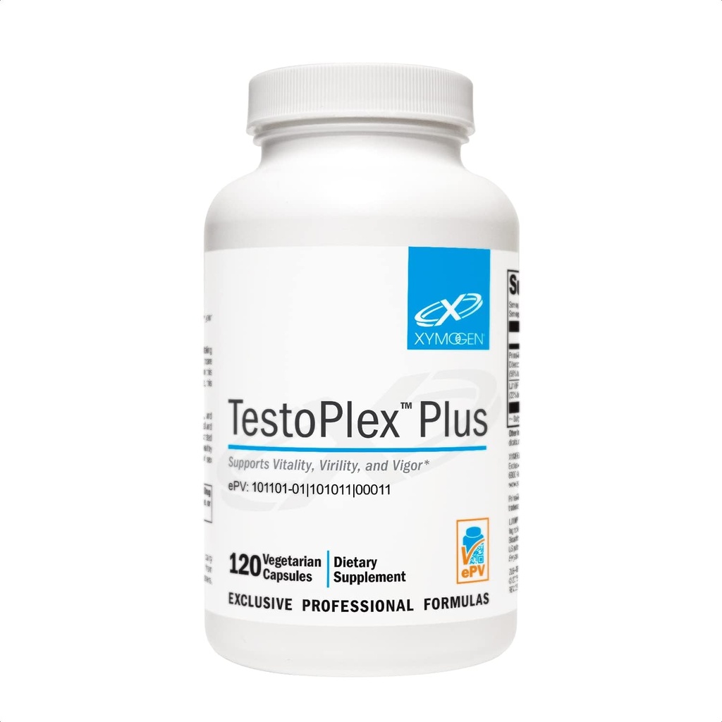 XYMOGEN TestoPlex Plus Testosteron Støtte til mænd og kvinder - Shilajit & Eurycoma Longifolia Kosttilskud - Hjælp med at fremme sundhed Libido, ydeevne, Samlet Vitalitet & kognition (120 kapsler)