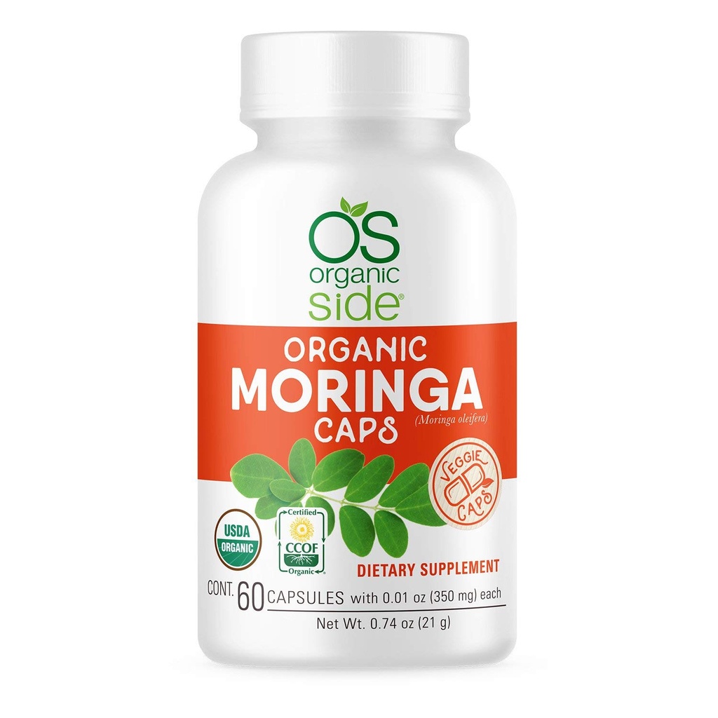 124; Organic Moringa Capsules; 124; 60 Greve; 124; Certified USDA Organic, Non- GMO, Vegan Superfood for Energy, immunforsvar, og Nutrient Absorption