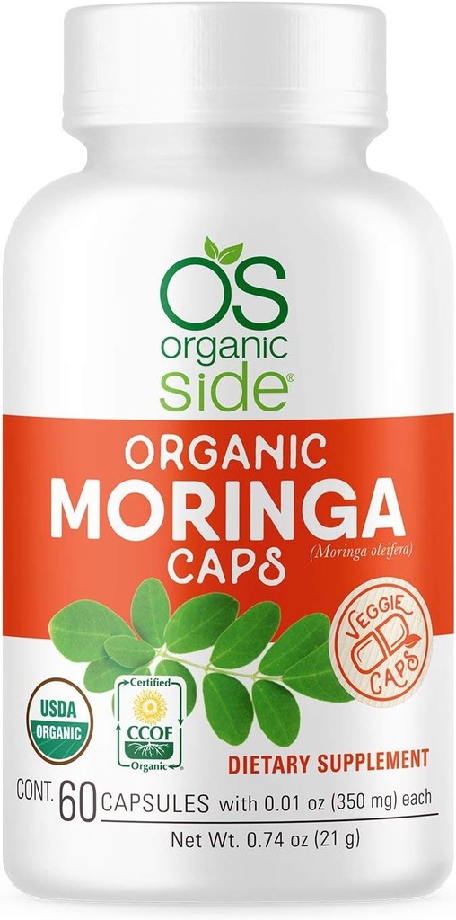124; Organic Moringa Capsules; 124; 60 Greve; 124; Certified USDA Organic, Non- GMO, Vegan Superfood for Energy, immunforsvar, og Nutrient Absorption