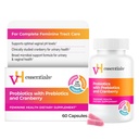 vH Essentials Probiotika til kvinder med Prebiotika, Cranberry & C-vitamin - 60 kapsler (30 dages forsyning) - Kvinder Probiotika Support Gut Balance, Feminin Sundhed & Urinary Tract sundhed for kvinder