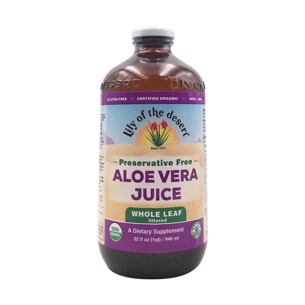 LIT AF DESERT Organic Aloe Vera Whole Leaf Konserveringsfri, 32 FZ