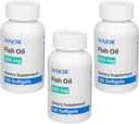 MAJOR Fish Oil 500mg Softgels - Omega-3 Fish Oil Supplement - Kosttilskud - 130 Tæl (3 Pack)