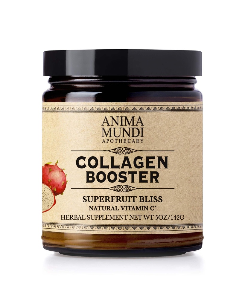 Anima Mundi Apothecary Vegan Collagen Booster Powder, Superfruit Bliss - Skønhed supplement til hud, hår & negle - Collagen Support Powder til glødende hud - Easy Drikke Mix-in (5oz)