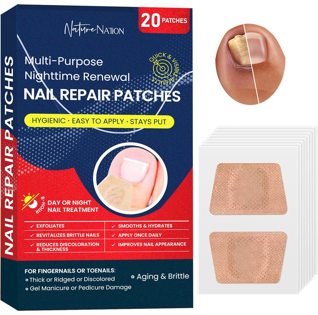 Multi- Formål svampesnegl Patches, neglesvamp Behandling for Toenail, Ingroed Toenail Behandling, Toe Negle Behandling Ekstra Styrke, Nattetid Svampesnegl Patches