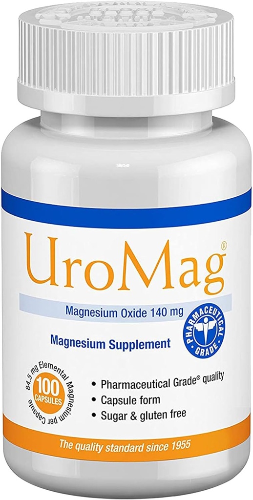 UroMag Sugar- Free Magnesium Oxide Supplement, 100 Tæl, Lavdosis Magnesium Alternativ