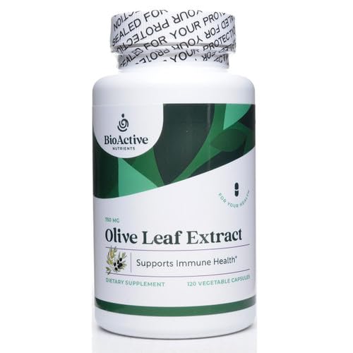 BIOAKTIVE NUTRIENSER Olive Leaf Extract Supplement - 700mg - 180 Vegetabilske kapsler - 20% Oleuropein koncentrat - Understøtter den samlede sundhed