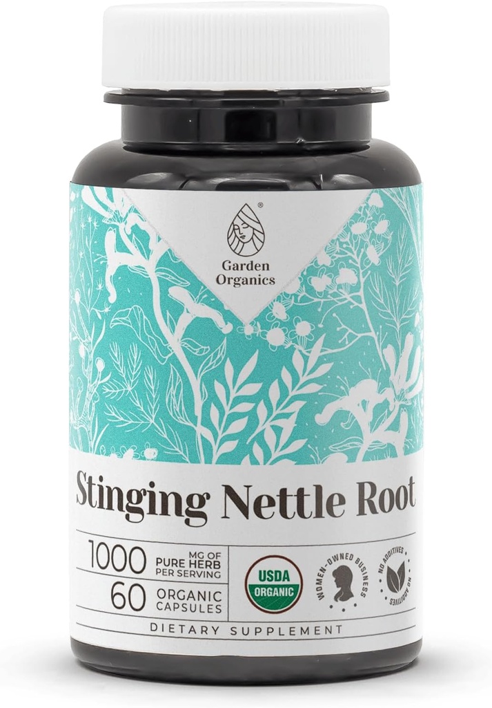 Stinging Nitle Root 60 Capsules Yep 124; Lavet med Vegetabilske Kapsler og USDA Organic Stinging Nitle Root (Urtica dioica) Tørret Root (60 Kapsler)