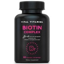 Vitale vitaminer Biotin Complex piller - med Hyaluronsyre, MSM, Collagen, & C-vitamin - supplement til hår, hud, og negle - 60 kapsler