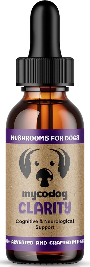MycoDog Clarity - Cognitive Support Supplement for Dogs - Brain Health, & Senior Dog Wellness - Memory & Focus with Functional Mushrooms & Adaptogens