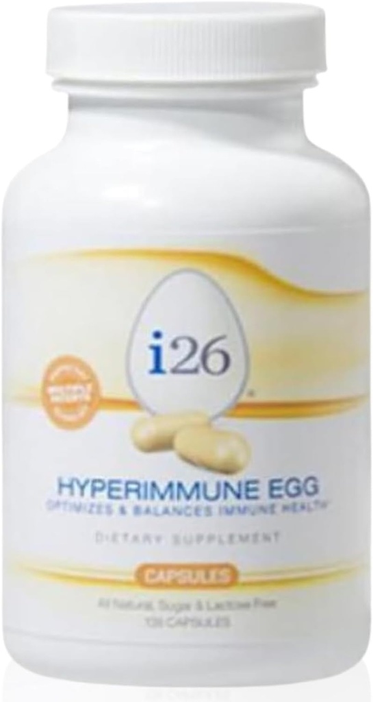 Youngevity i26 ® Hyperimmun æg kapsler - Immun- og fordøjelsesstøtte - Hyperimmun æg pulver supplement - Non-GMO, Gluten- fri, Lactose- fri, 135 kapsler