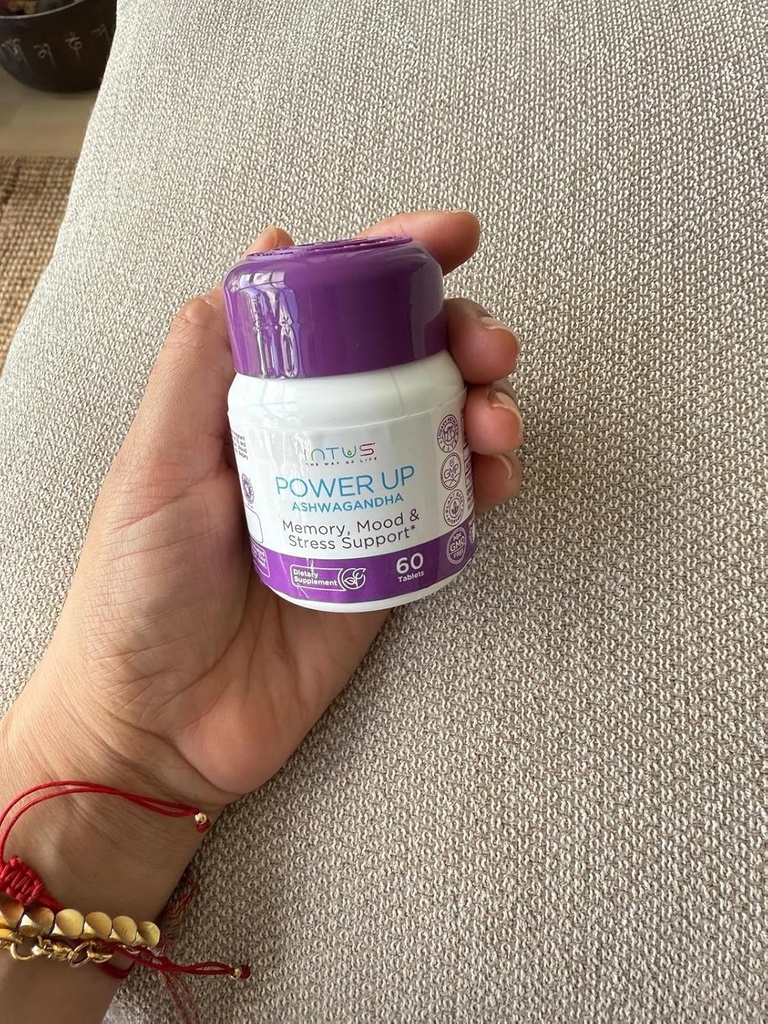 Intus Power Up - Ayurvedic Ashwagandha tillæg for fokus, hukommelse, mental Klarhed & energi - Adaptogen formel for wellness support - 60 tabletter
