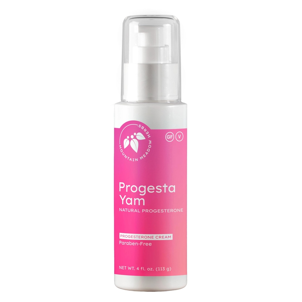 Mountain Meadow Herbs Progesta- Yam Cream - Bioidentiske Progesteron fra Wild Yam - Menopause & Perimenopause Hormone Support - Læge Udviklet, 3. part testet, Non- GMO, 4oz