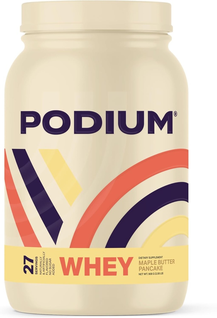 Podium Nutrition, Whey Protein Powder, Maple Butter Pancake, 27 Servings, 25g of Whey Protein Per Serving, Gluten Free, Soy Free