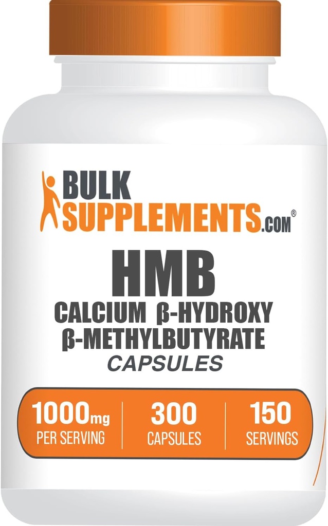 Bulkaddiments.com HMB kapsler - som Calcium HMB supplement, Beta- Hydroxy beta- methylbutyrat - Gluten Free, 2 kapsler per servering (1000 mg), 300 greve (pakke med 1)