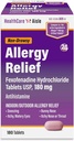 HealthCareAisle Allergy Relief - Fexofenadine Hydrochloride Tablets USP, 180 mg - 180 tabletter - Allergi Medicin, non- Drowsy 24- Hour Relief