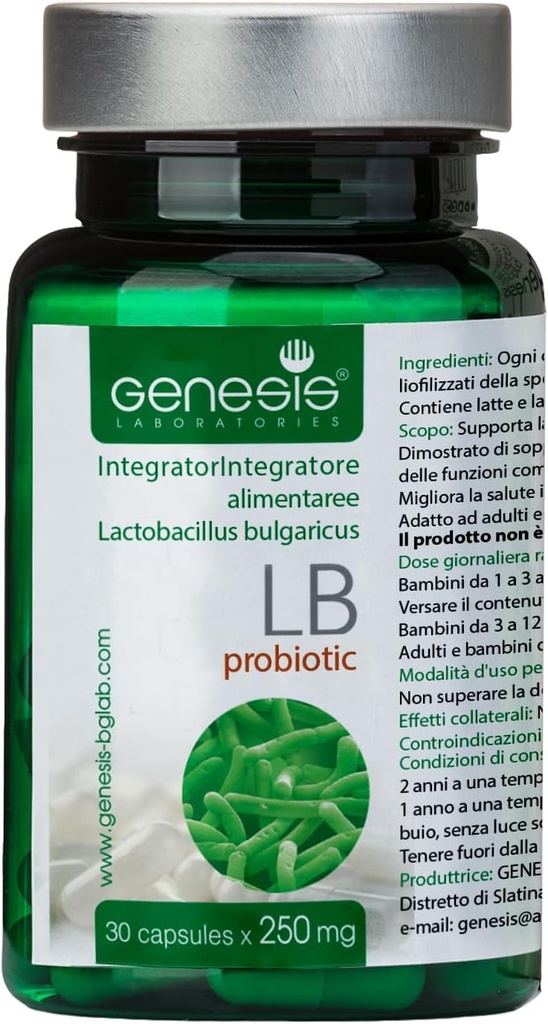 Probiotic Lactobacillus Supplement 30 Capsules with Lactobacillus Bulgaricus 250 mg Probiotic Digestive Immune Support Gut Health Probiotics for Digestive Health Anti Bloating