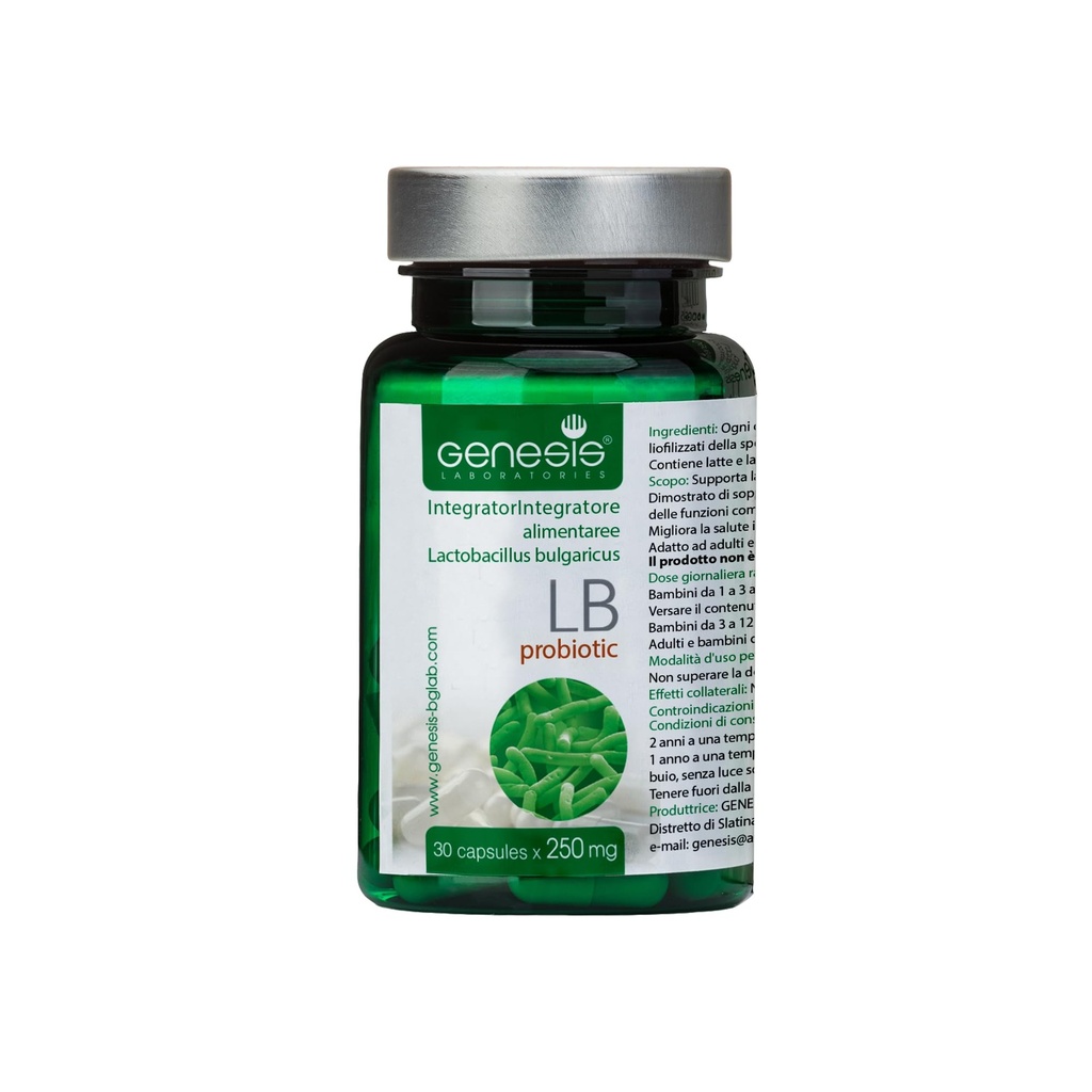 Probiotisk Lactobacillus Supplement 30 Kapsler med Lactobacillus Bulgaricus 250 mg Probiotisk fordøjelseshæmmende immunsupport Gut Health Probiotika til fordøjelsesmæssig sundhed Anti Bloating