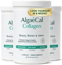 ALGAECAL Collagen - 4 Klinisk - Supporterede Peptider VERISOL ®, FORTIGEL ®, UC- II ®, FORTIBONE ®, Anti- Aging Hydrolyzed Collagen Powder, 3 pakker, Made in USA