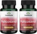 Swanson Policosanol - Supplement Hjælper Støtte Kardiovaskulær Sundhed - Alle naturlige formel aids Good Heart Health & Function - Hjælper med at opretholde sunde Cholesterol Niveauer (60 kapsler, 20 mg hver) 2 Pack