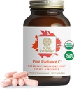 PURE SYNERGY Pure Radiance C - Organic Vitamin C Kapsler 124; 100% hel kosttilskud, non-GMO, Camu Camu Extract med naturlig immunforsvar & kollagen support - 90 Kapsler