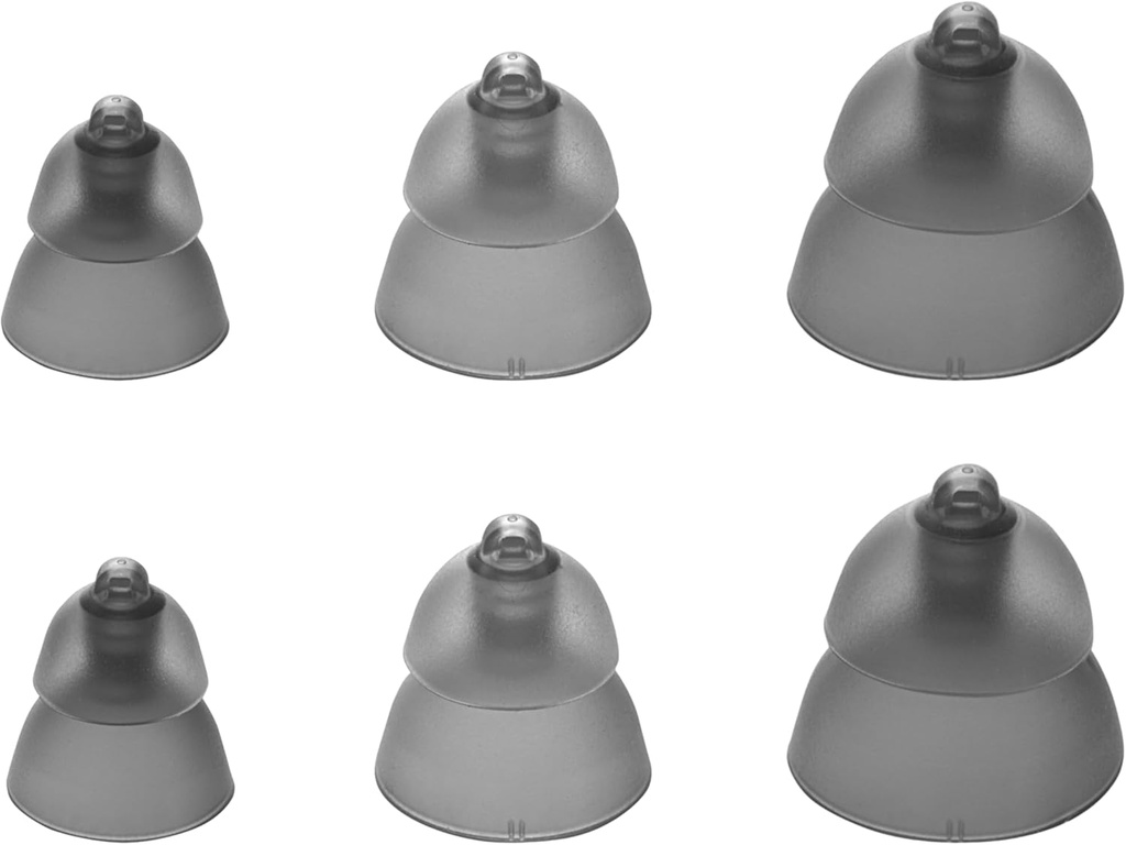 Mixed Set Phonak Power Smokey Dome Small-Medium-Large Domes, Replacement by Sonova, Hearing Aid Domes All receivers -1 Pack/6 Domes Total