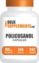 Bulkaddiments.com Policosanol Capsules - from Sugar Cane, Policosanol 100mg - Gluten Free, 1 Capsule per Serving, 240 Capsules (pakning med 1)