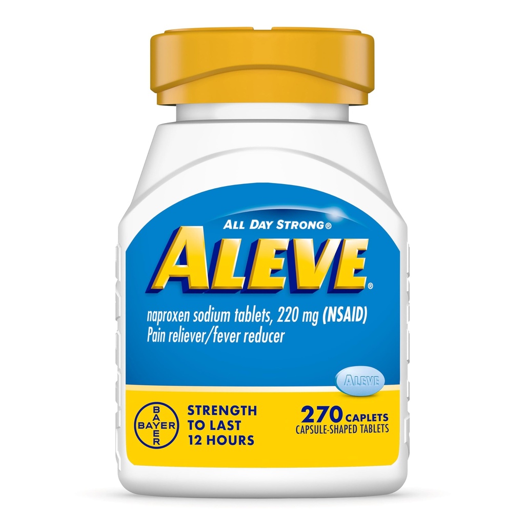Aleve Pain Reliever & Fever Reducer Naproxen Natriumkapsler, Body Pain Relief, 270 Tæl