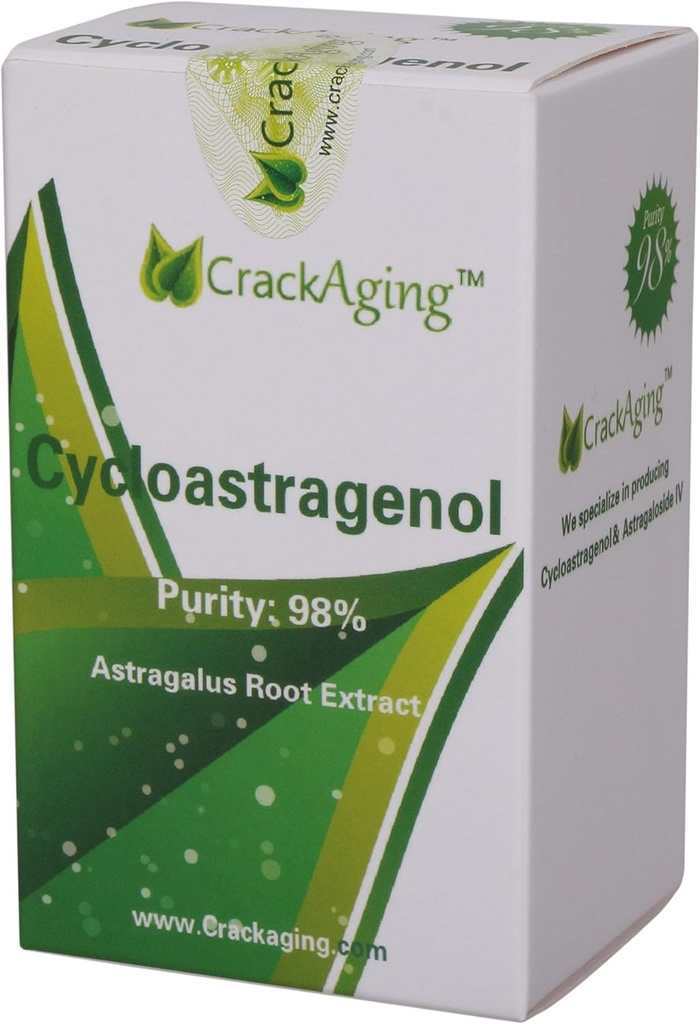 Crackaging Super- Absorption Cycloastragenol 98% Anti- Aging Supplementet 124; Telomer Nutritional 10mg 60 Veggie Kapsler i 2 flasker