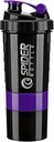 5 I 1 Protein Shaker Flaske - Professional Series Shaker Flaske til Protein Shakes og Pre Workout Gym Flaske, Med pulver opbevaring, Pill bakke, Blanding Ball, Shakes Cup (lilla)