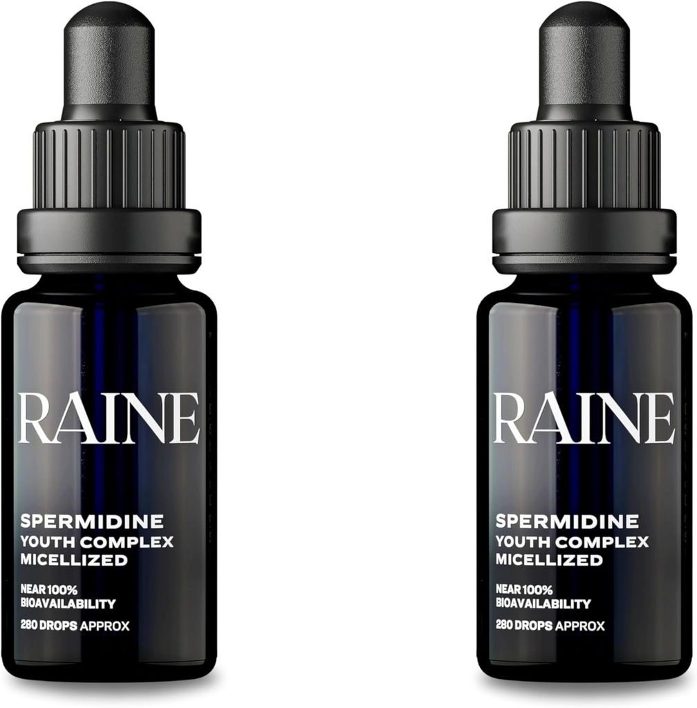 RAINE 4 Months Supply 140 Doser I Spermidine Swiss Made Supplements - Best Anti- Aging Spermidine Supplements for Mænd og Kvinder - Mikkelteknologi, Cell Fornyelse, Lifespan (pakke med 2)
