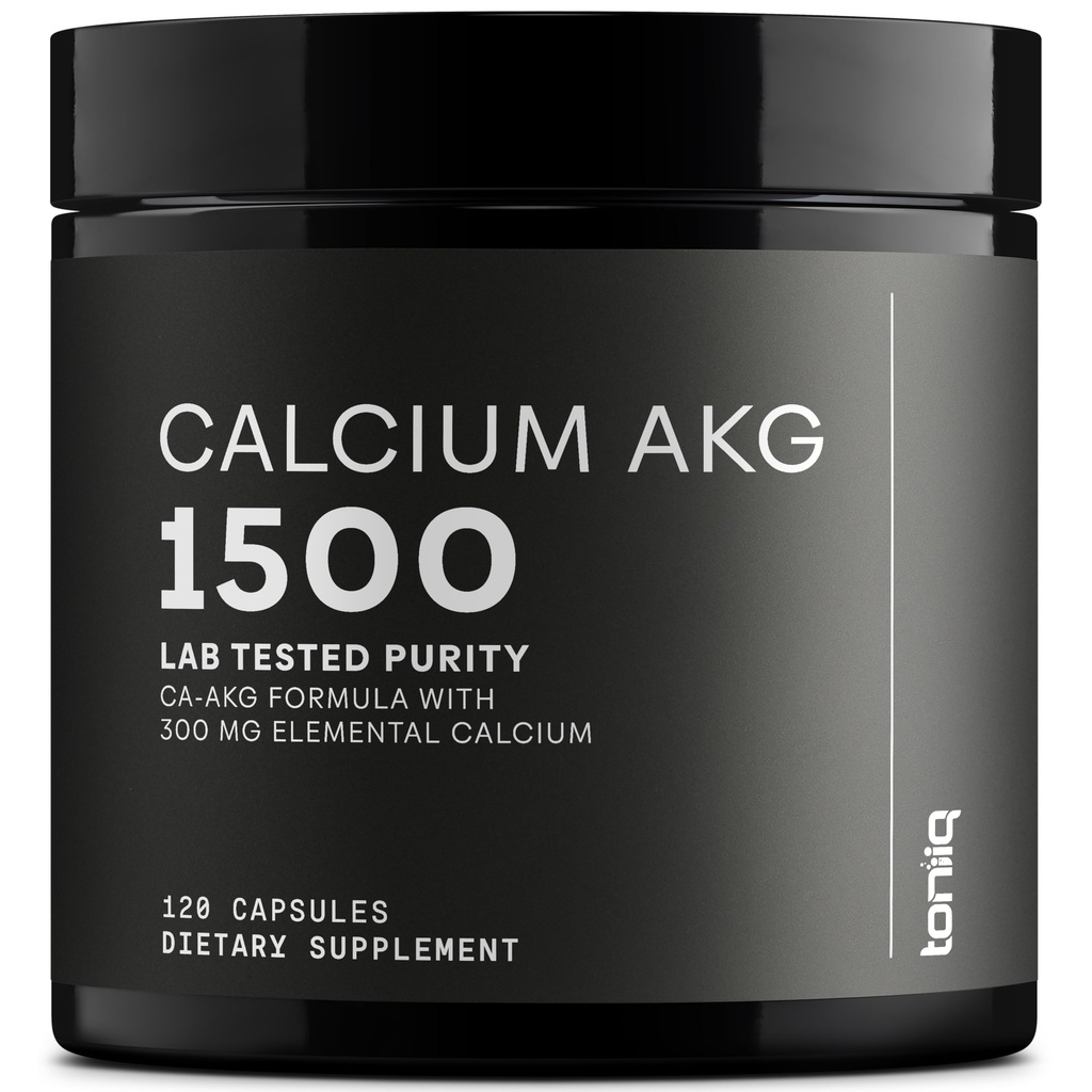 Toniiq 1500mg Ultra High Renhed Ca AKG Supplement - 99% + Meget renset og biotilgængelig Calciumalpha- ketoglutarat - Calcium AKG Longevity Supplement - 120 Ca- AKG Vegetariske kapsler