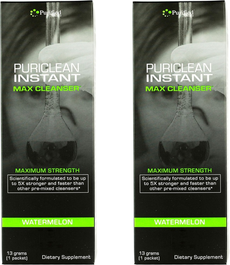 Puriclean same- Day Max Detox drik, Maksimal styrke oprydning Quick Flush Potent Deep System Cleaner Watermelon Flavor (64 Oz Total) (2 Pack)
