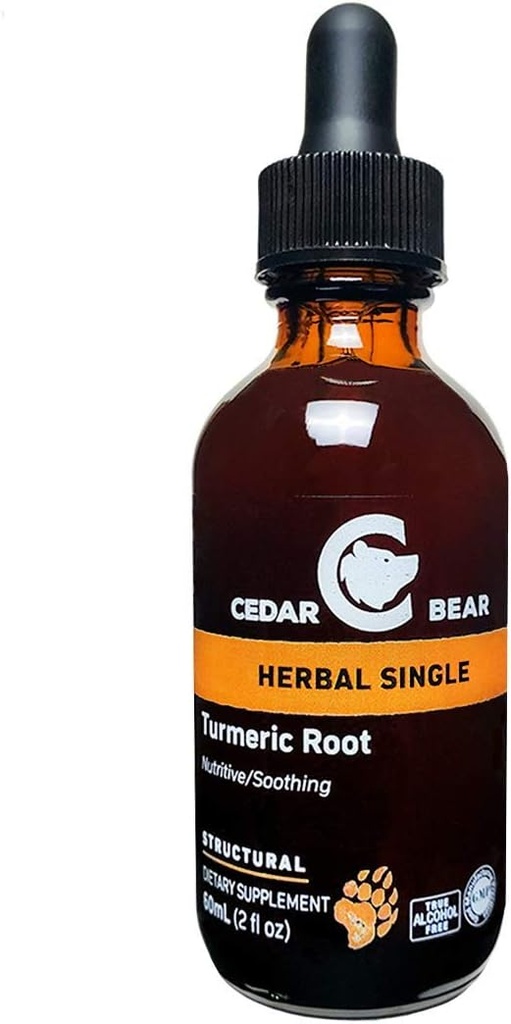 Cedar Bear Gurkemeje Root (Curcuma Longa) Flydende urte supplement, der understøtter sund cellulær aktivitet, og Stimulerer immunfunktion 2 Fl Oz