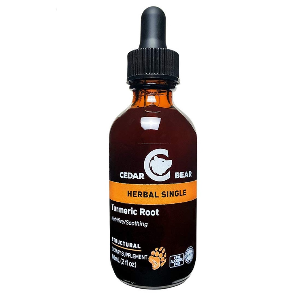 Cedar Bear Gurkemeje Root (Curcuma Longa) Flydende urte supplement, der understøtter sund cellulær aktivitet, og Stimulerer immunfunktion 2 Fl Oz