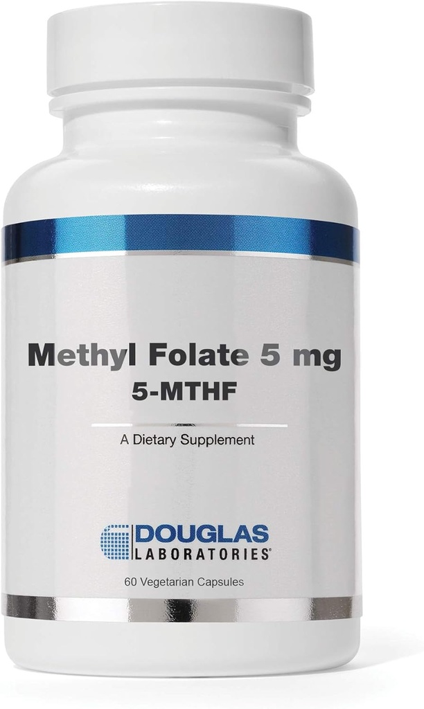 Douglas Laboratories - Methyl 5 mg (5- MTHF) - Biologisk Aktiv Vitamin B9 til støtte for kardiovaskulær sundhed og mood - 60 kapsler