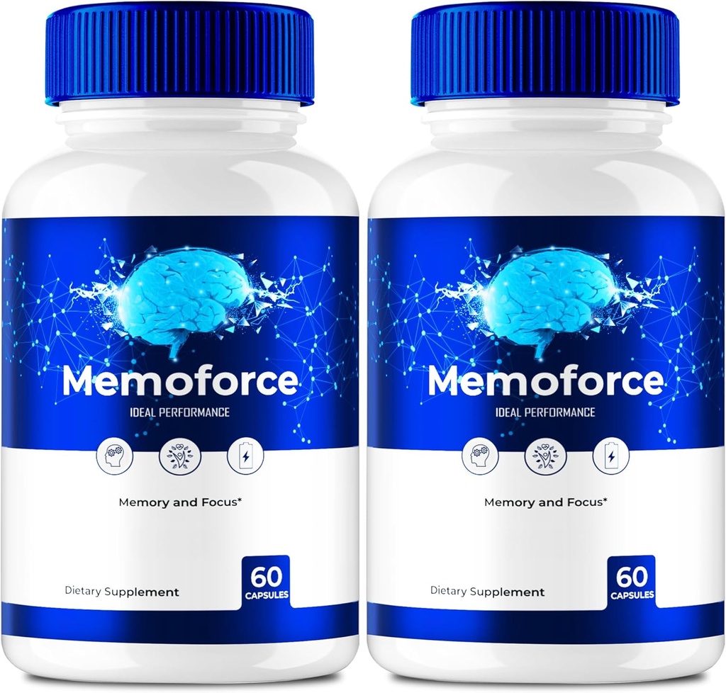 Memoforce Brain, Memoforce Pills, Memoforce Anmeldelser, Memoforce Supplement, Memoforce Capsules Advanced Formel for Memory & Focus - Maximum Stront - Brain Health Support (2 Pack)