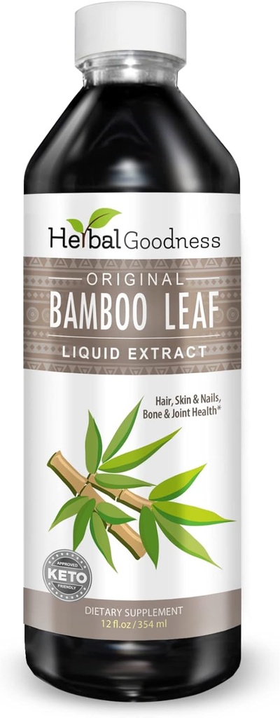 Urtepapaya Bamboo Silica Kosttilskud Organic Extract 12oz - Flydende Silica med organisk hår, hud og negle vitaminer så godt som ben og fælles støtte