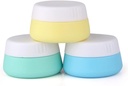 EZY DOSE Silicone Jar, Multi- Formål Travel- Sized Container, Afvaskelig og Genanvendelig, Alsidig og Holdbar Container til Opbevaring, Smykker Holder Organizer, Blå, Gul, og Grøn, BPA Free, 3-Pack