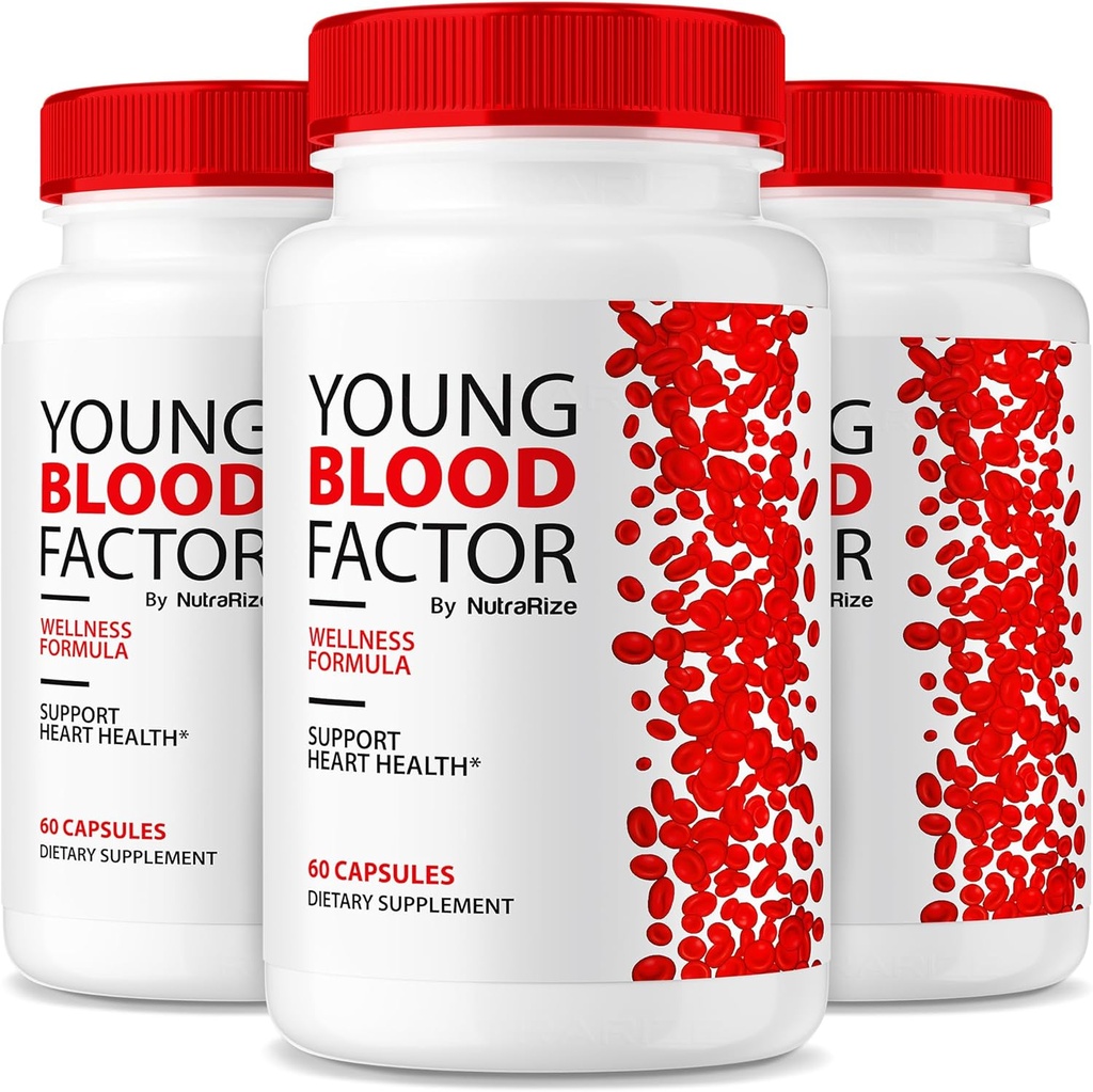 NutraRize (3 Pack) Unge blodfaktor kapsler - Official Blood Farsel Cleaner Formel, Alle naturlige supplement til at opretholde sunde stable niveauer, YoungBloodFactor Support Pills Anmeldelser (180 Kapsler)